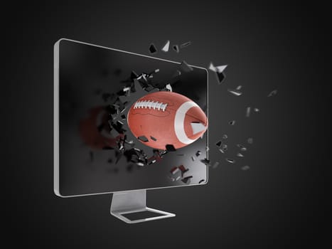 football destroy computer screen, technology background