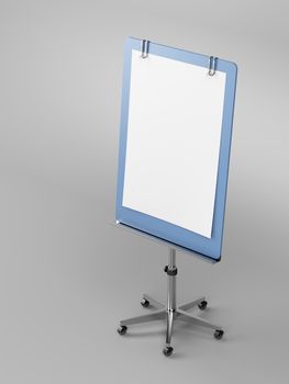 Blank flip chart on gray background