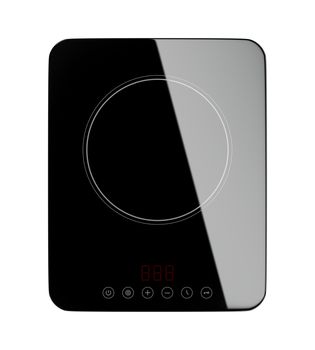 Top view of portable induction cooktop, isolated on white background