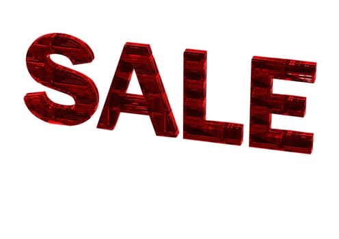 Glossy three-dimensional inscription Sale as a sign.