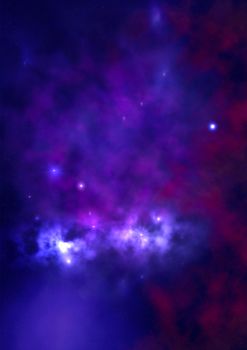 Far being shone nebula and star field against space. "Elements of this image furnished by NASA".