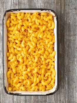 close up of rustic macaroni and cheese