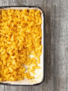 close up of rustic macaroni and cheese