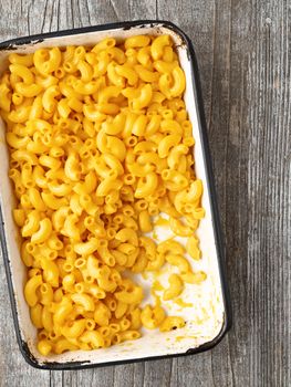 close up of rustic macaroni and cheese