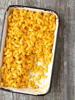 close up of rustic macaroni and cheese