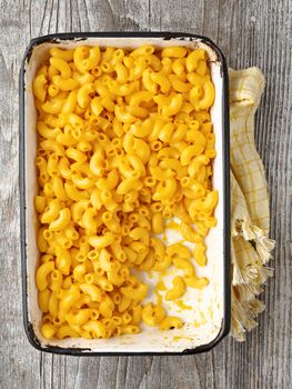 close up of rustic macaroni and cheese