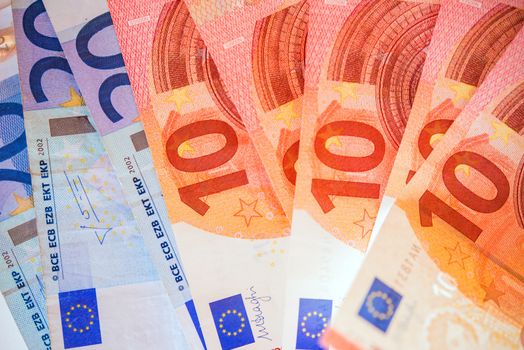 Euro Bills. European Union Currency. Banking Theme.