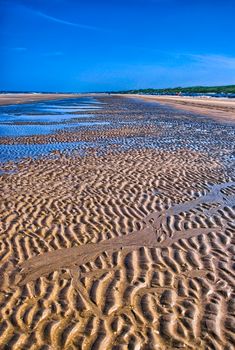 Furrows in the beach, North Sea, Zandvoort near Amsterdam, Holland, Netherlands, HDR