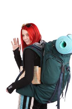 Girl ready for backpacking