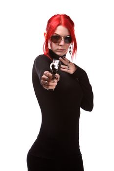 Sexy woman with a gun