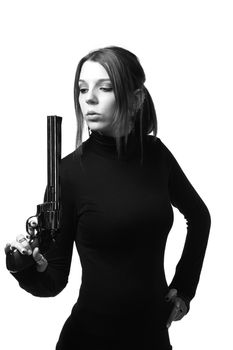 Sexy woman with a gun