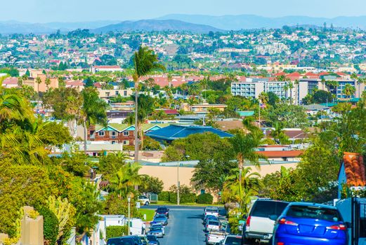 San Diego Cityscape, California, United States. Always Green and Blooming City of San Diego. 