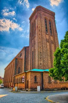 Red brick catholic church Antwerp, Belgium, Benelux, HDR