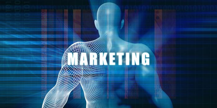 Marketing as a Futuristic Concept Abstract Background