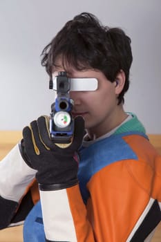 Close-up Of A Male Athlete Doing Target Practice