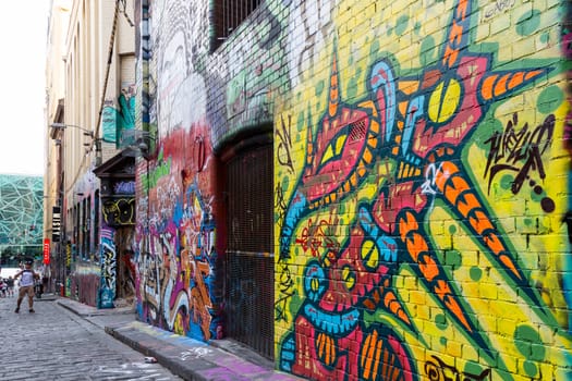 Graffiti in one of Melbourne's most famous Laneways - Hosier Lane.