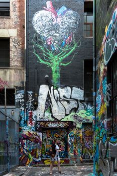 Graffiti in one of Melbourne's most famous Laneways - Hosier Lane.