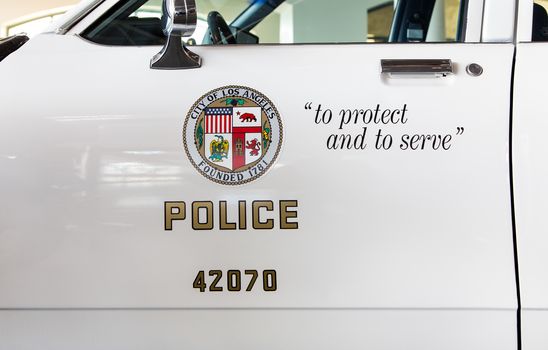 SIMI VALLEY, CA/USA - JANUARY 23, 2016: Los Angeles police department squad car logo and emblem.