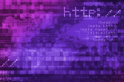 Online Internet Safety Purple Digital Background Concept. 