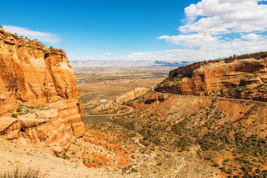 West Colorado Landscape. Grand Junction, Colorado, United States. Navajo Sandstone Formation in Colorado National Monument.