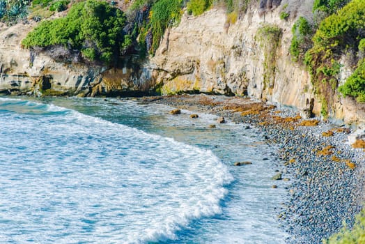 Rocky Ocean Shore Bay near San Diego, California, United States.