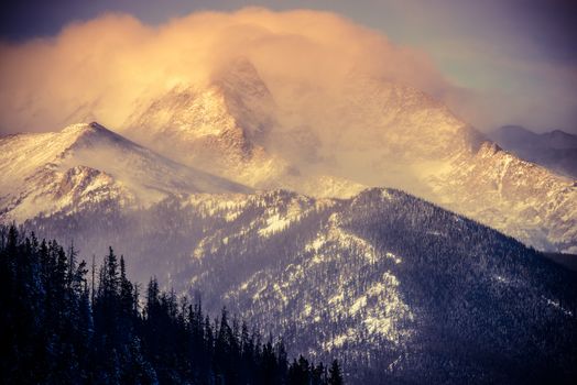 Colorado Winter Landscape. Rocky Mountains Under Snow.