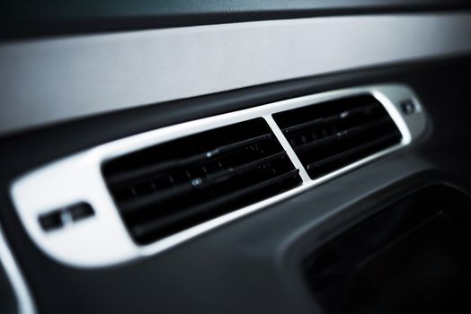 Car Air Condition Vent Closeup. Modern Vehicle Interior and Features.