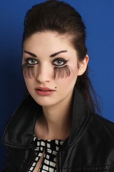 Beautiful sexy woman with fake eyelashes