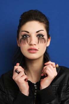 Beautiful sexy woman with fake eyelashes