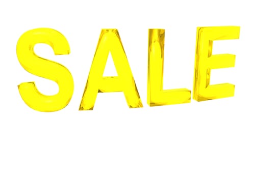 Glossy three-dimensional inscription Sale as a sign.