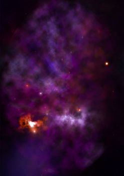 Far being shone nebula and star field against space. "Elements of this image furnished by NASA".