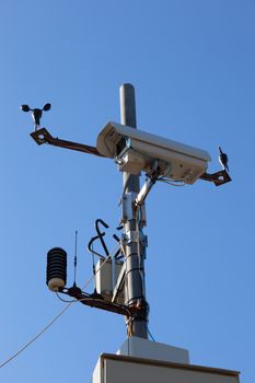 Monitoring a highway with a video camera and weather sensors