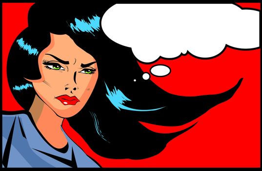 Retro looking angry woman Vintage clipart collection