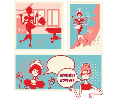 Housewifes icons set - design elements collection