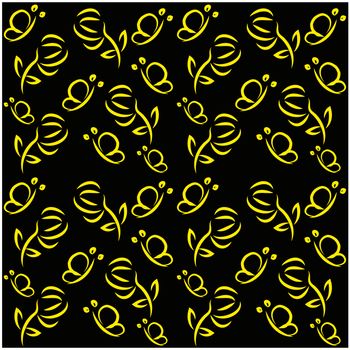 Abstract flowers background seamless