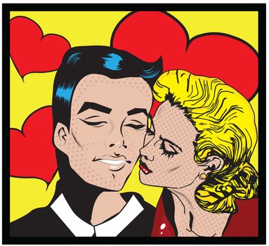 KIssing Couple Pop art