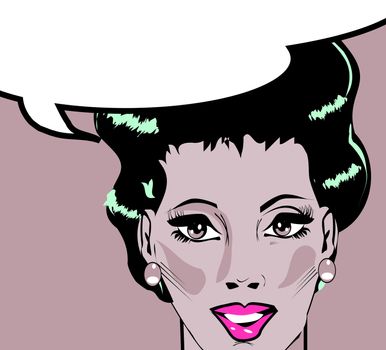 Vector illustration of woman in a pop art/comic style. 