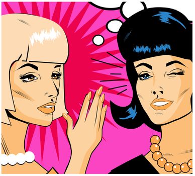 Gossiping Women - Retro Clip Art 