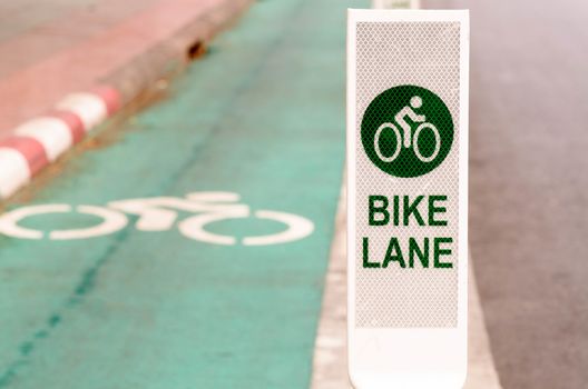 Bike lane, road for bicycles  (bike, road, sign)