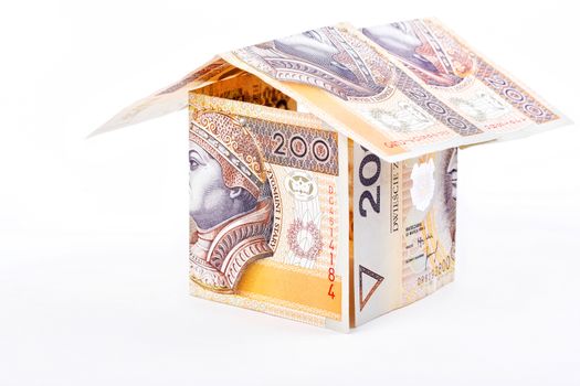 House built with Polish money - 200 zloty