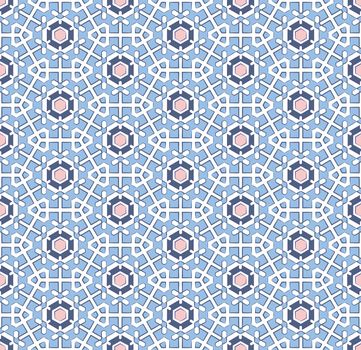 abstract background or textile Norwegian winter snowflakes blue pattern