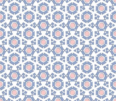 abstract background or textile stylized hexagonal star winter pattern
