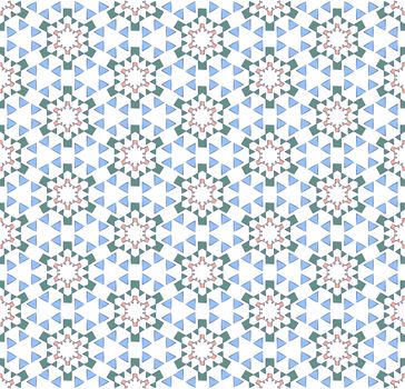 abstract background or textile stylized hexagonal snowflake pattern