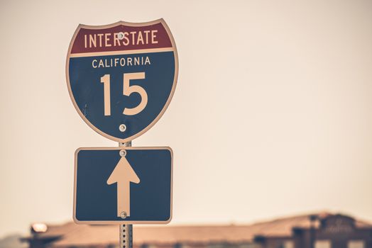 Interstate Highway 15 Sign. American Highways System.