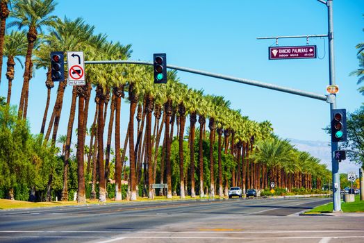 Indian Wells California Highway 111. City of Indian Wells, California, United States.