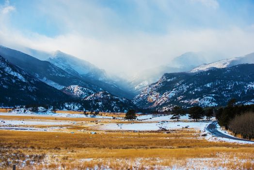 Rocky Mountains Winter Scenery. Colorado, United States.