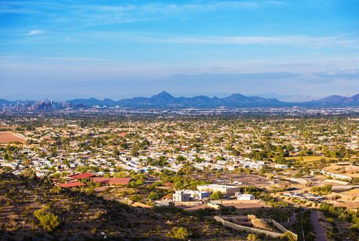 Phoenix Cityscape. November in Phoenix Arizona USA.