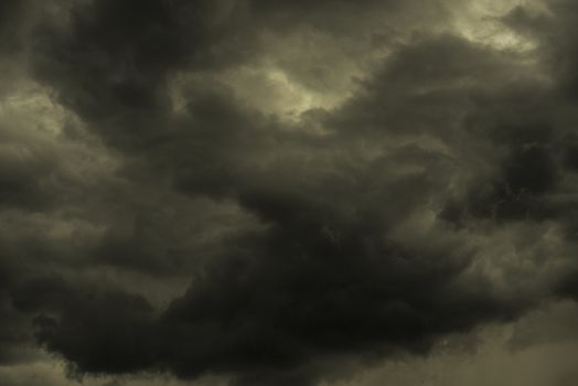 Stormy Summer Sky. Tornadic Weather Nature Photo Background.
