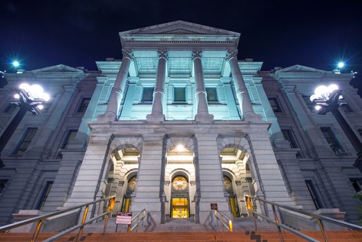 Denver Colorado Capitol Building at Night. Colorado State Capitol Located at 200 East Colfax Avenue in Denver, Colorado.