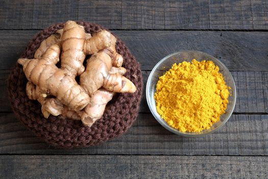 Turmeric powder, agriculture product, nutrition, healthy food, natural cosmetic for beauty care, can treat stomach ache, also is spice for food,  aromatic flavor, organic yellow color